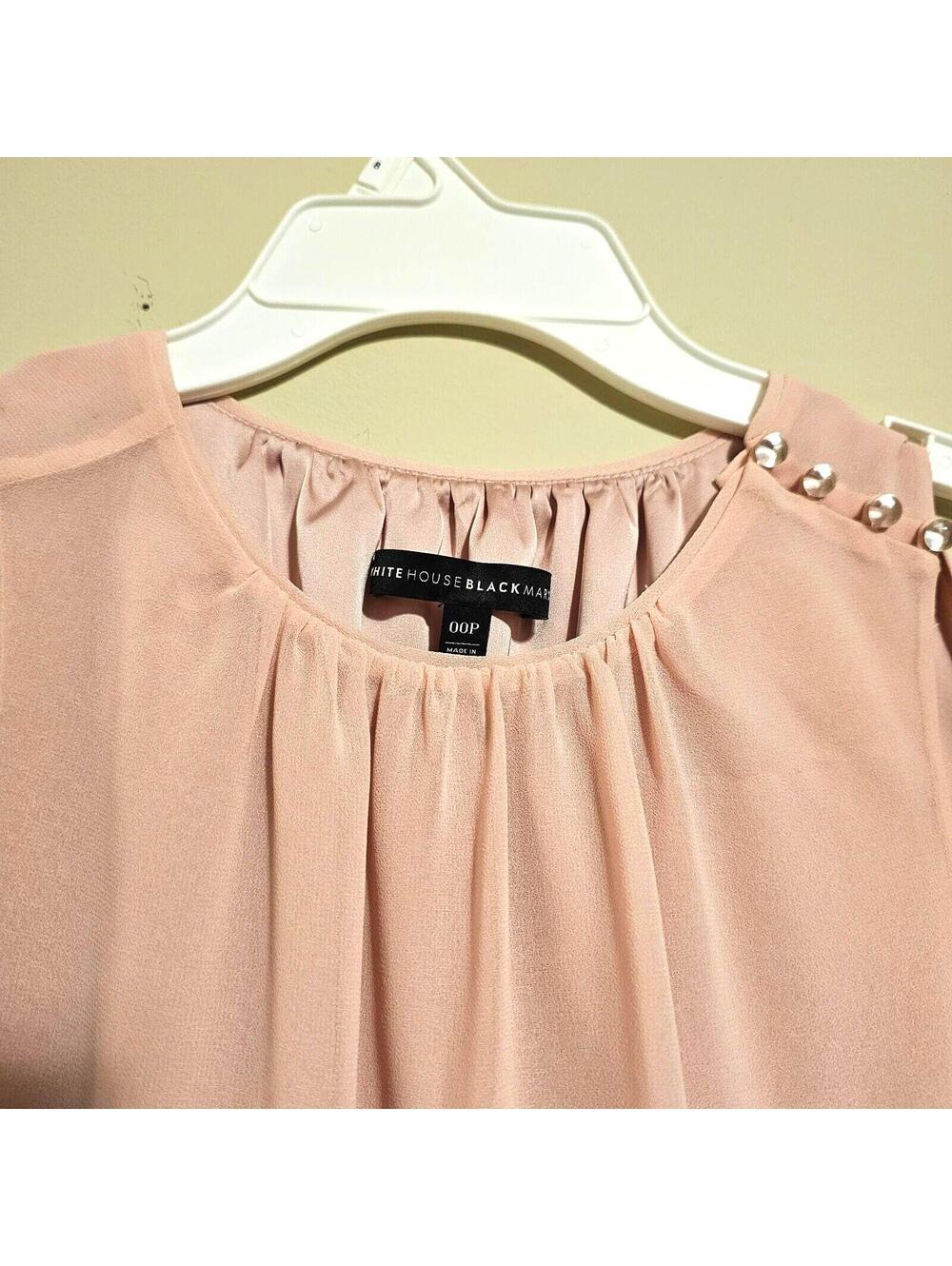 White House Black Market Y2K Bohemian Pink Blouse sz OOP - Picture 2 of 5